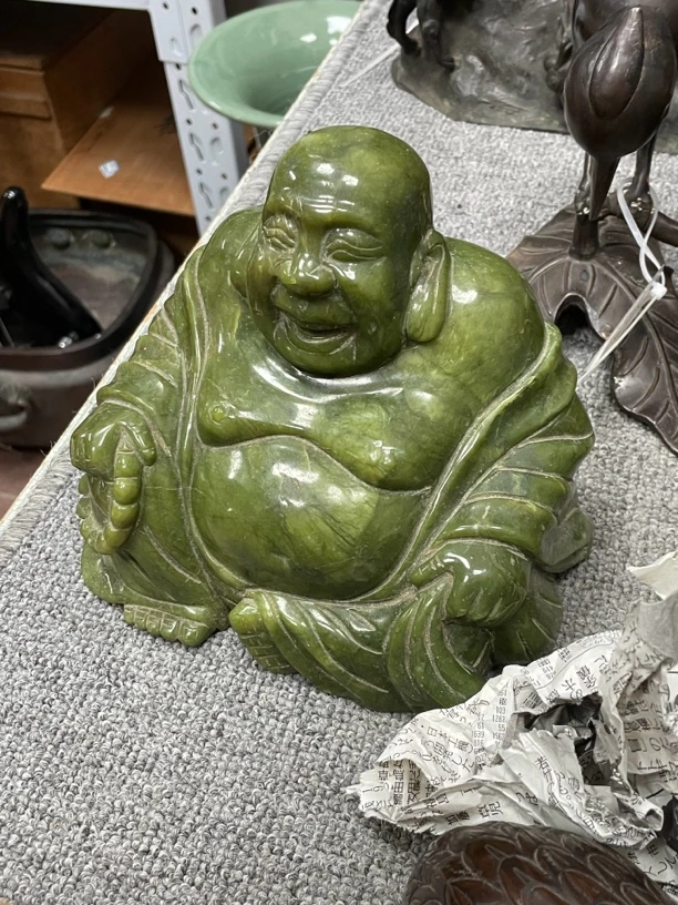 日本回流 玉雕佛像摆件