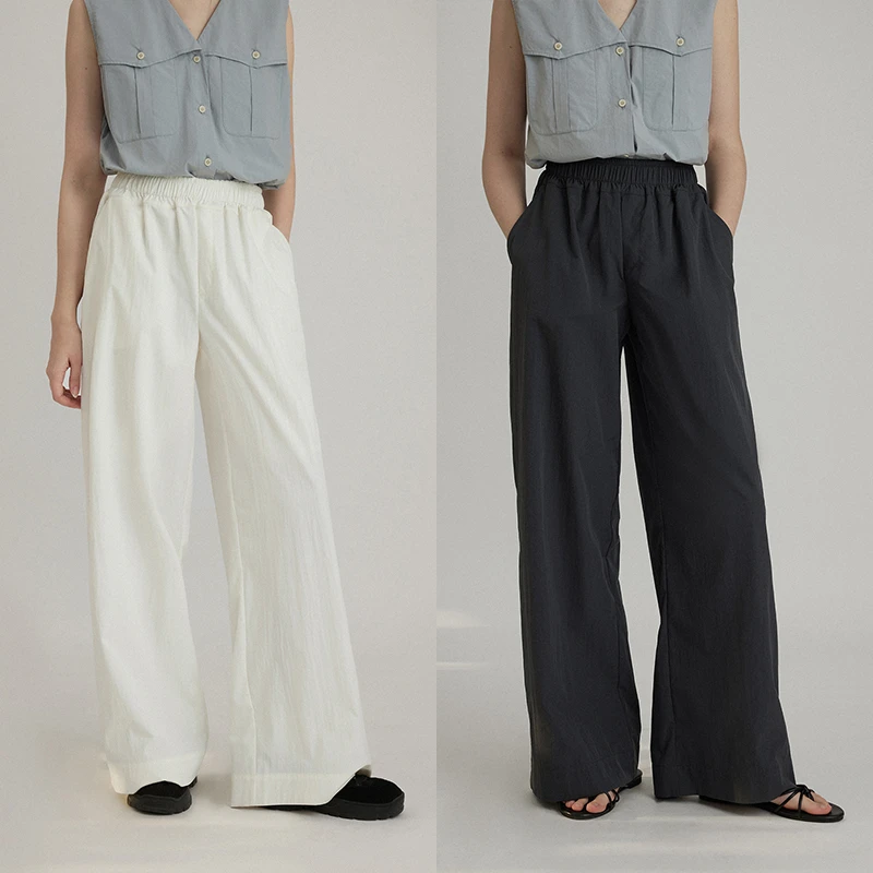 Letm夏季bi备’自在凉感轻薄款物理防晒松紧直筒休闲裤女 多色可选