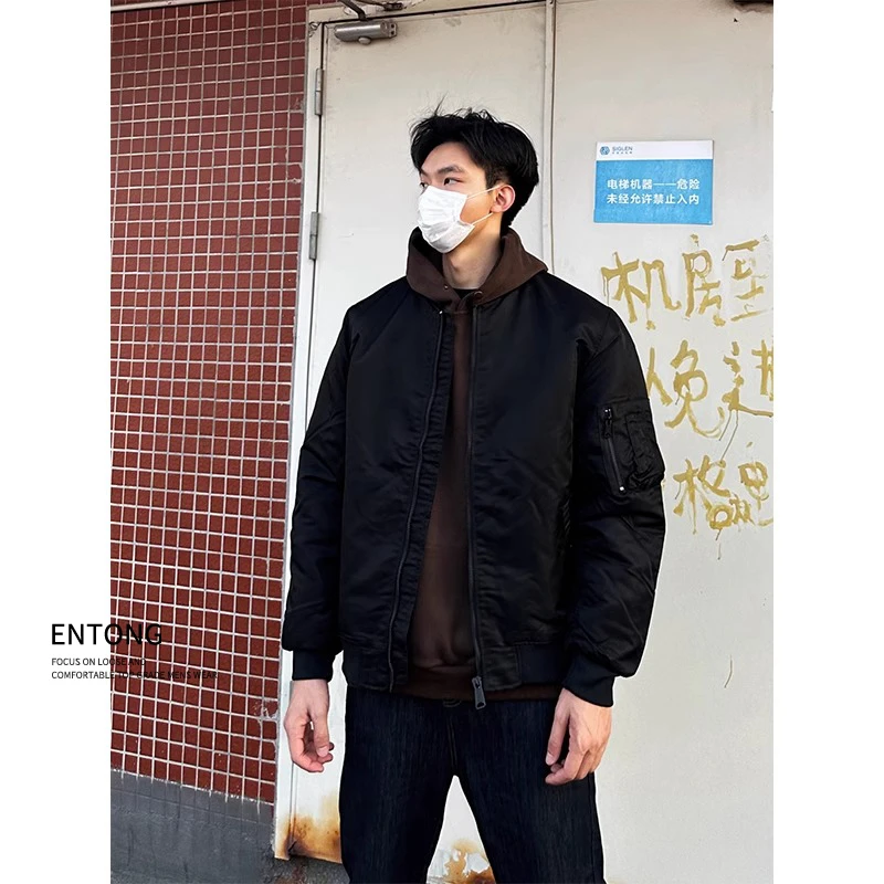 美式飞行员空军夹克棉衣男士冬季潮牌棒球服保暖Cleanfit棉服外套