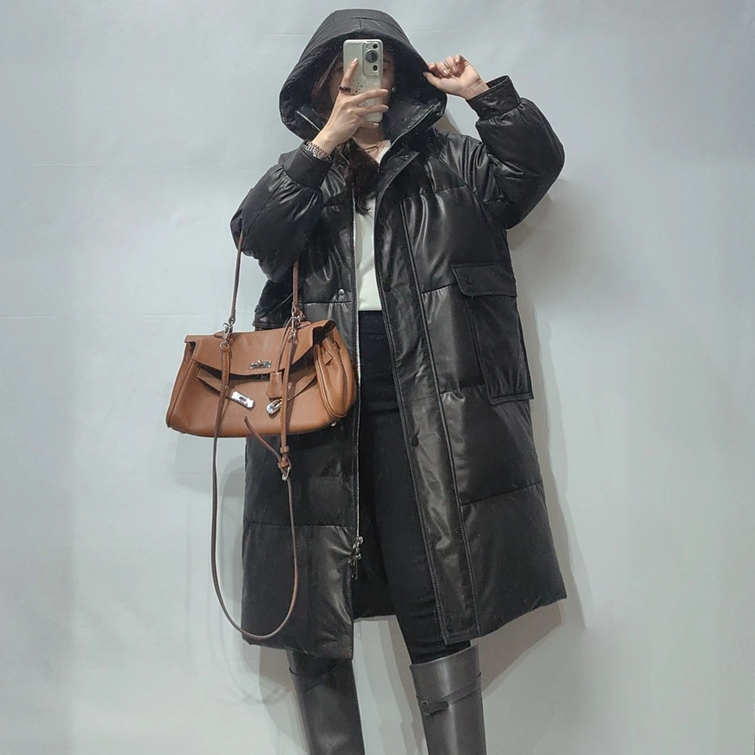 2024-网红宽松休闲设计师款白鹅绒石墨烯内里纯色通勤外套-6609