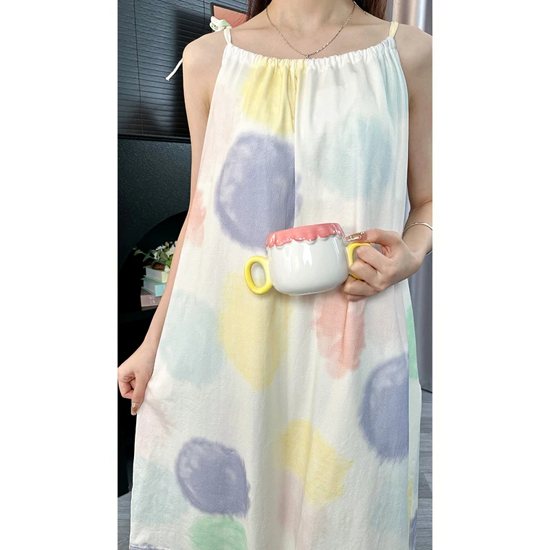 2025新款夏季吊带睡裙带胸垫睡衣女款爆款家居服大码可外出可外穿