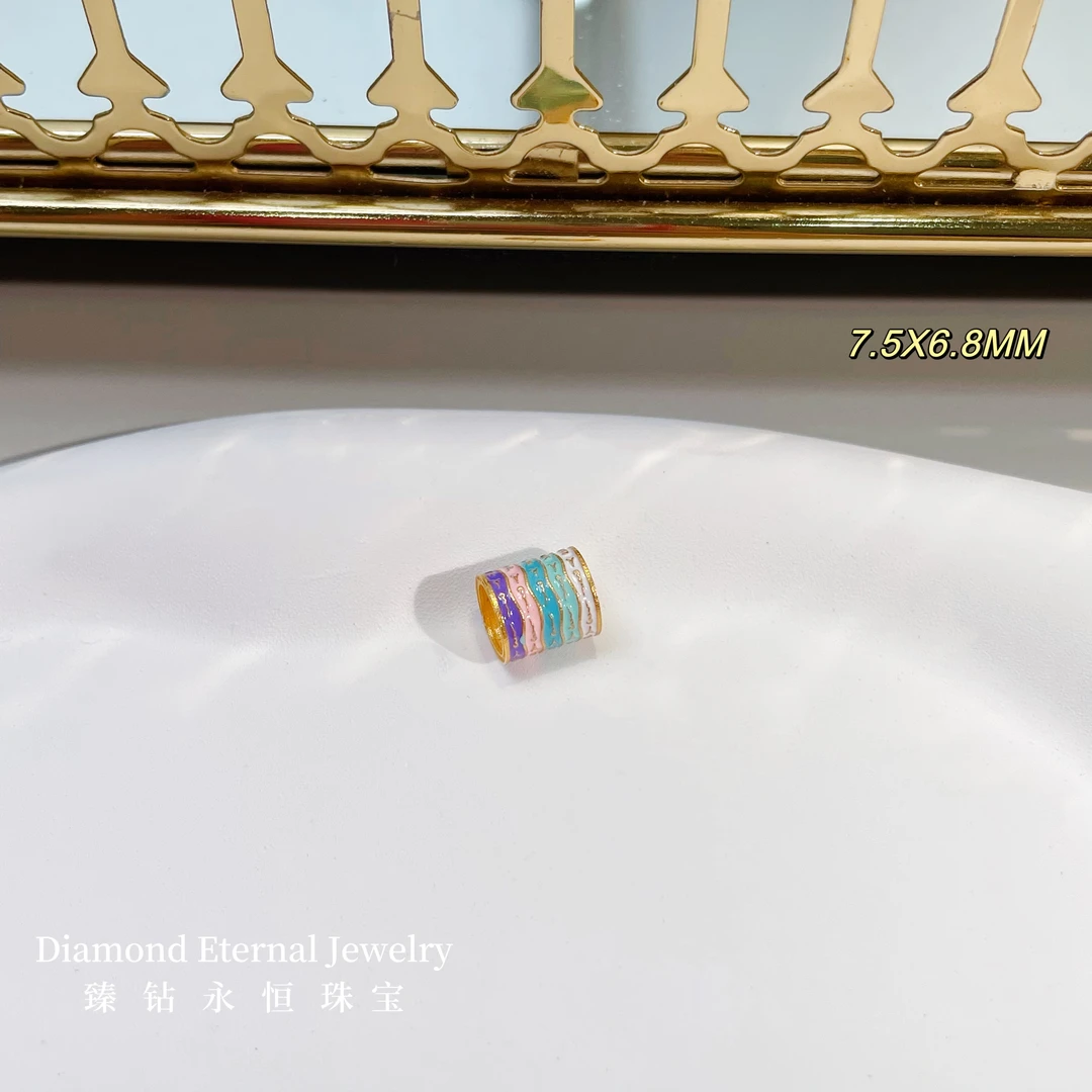 18K金手工烧蓝工艺挂坠转经筒娜娜通路路通挂坠可爱国潮风百搭