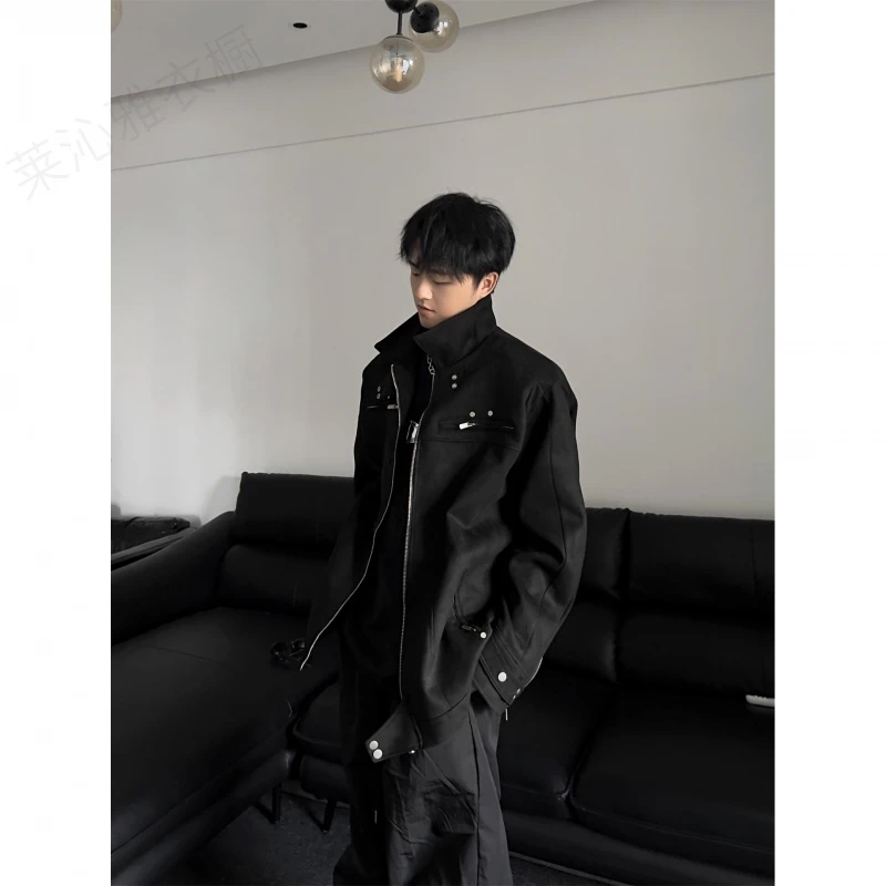 【小扬哥推荐】2023秋季韩版外套男美式高街拉链机车服高级感痞帅