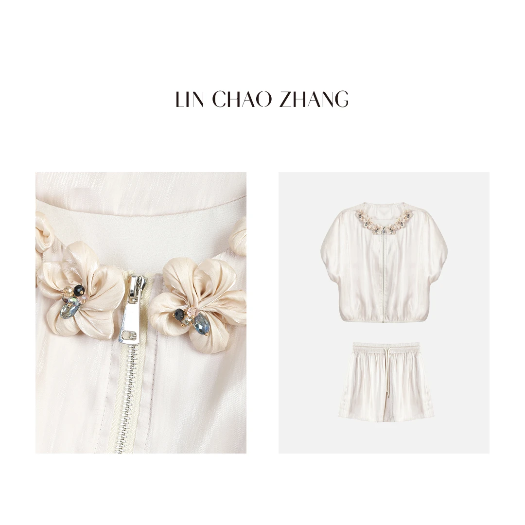 【泡芙银莲】花朵短外套+短裤套装 LW240277 LK240158