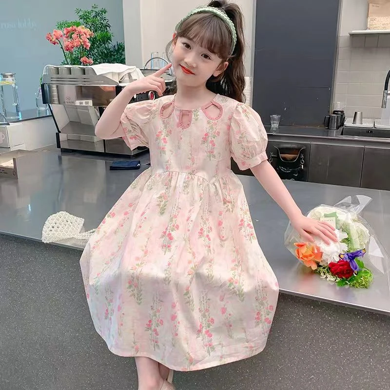 【时尚洋气】薄款夏装新款洋气女孩童装连衣裙夏季儿童碎花公主裙