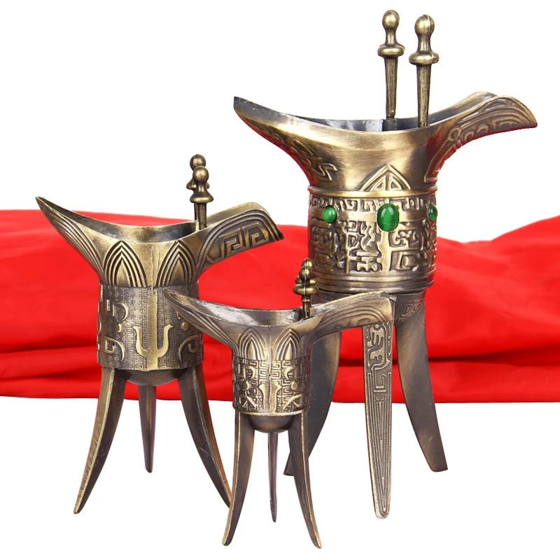 -古代三国帝王杯爵辛父古代杯酒杯三角秦朝爵道具婚礼.包酒杯酒-