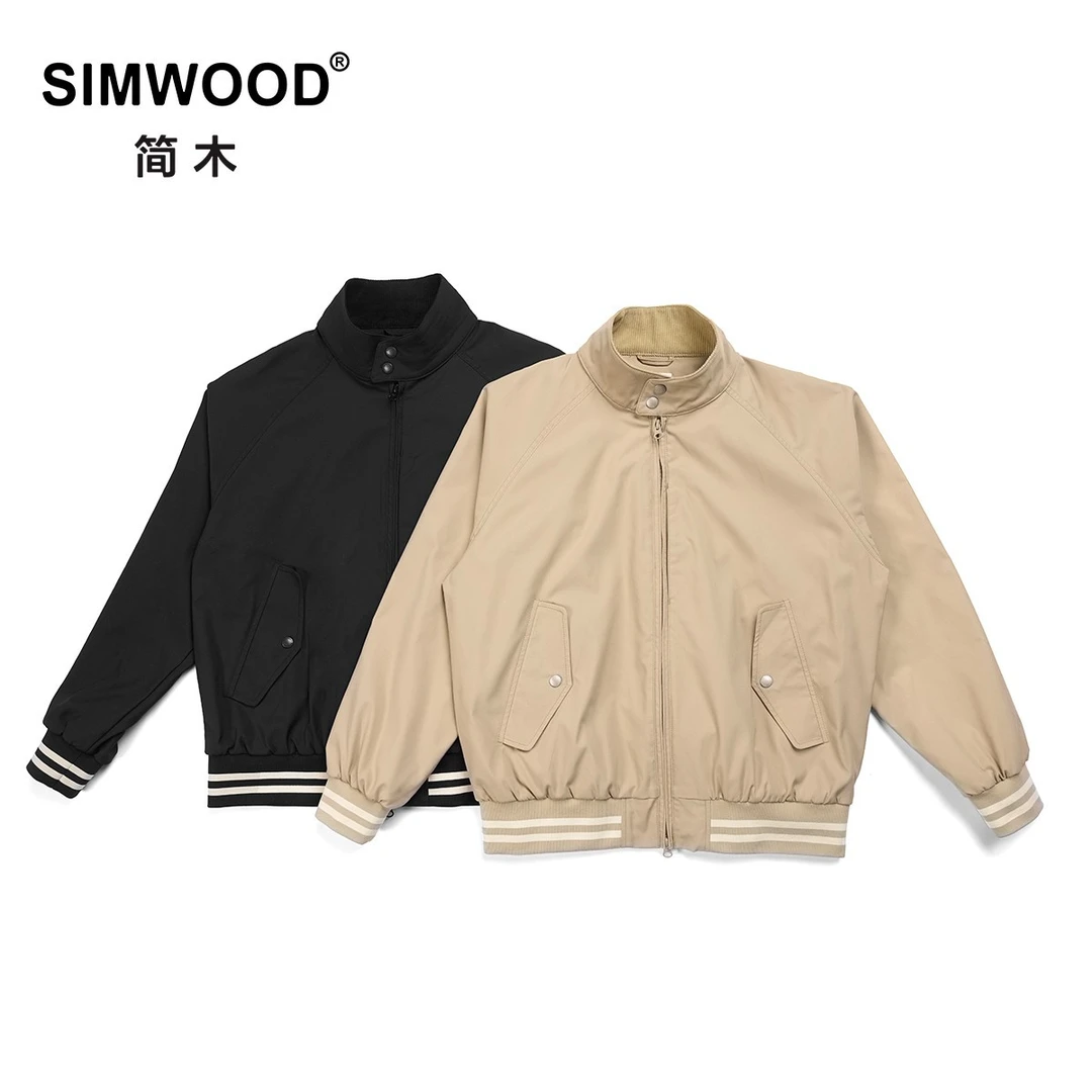 SIMWOOD/简木【宽松版型】哈林顿立领棒球服男士夹克外套SM130145