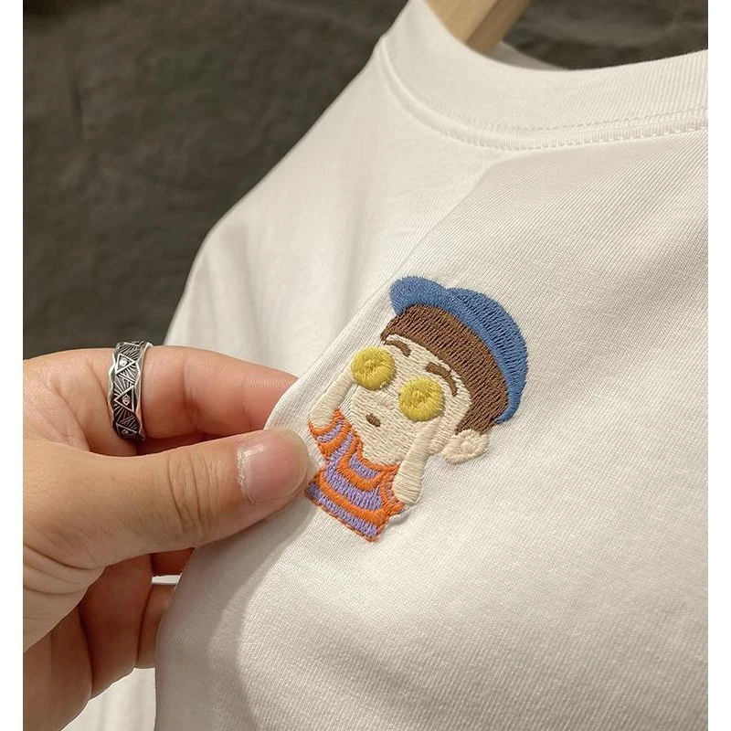 33072 #王炸性价比,UUS顶货精致小刺绣长绒棉男士纯色短袖T恤