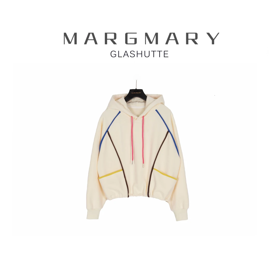 2024冬季设计师新款彩虹条休闲时尚百搭潮流舒适连帽卫衣