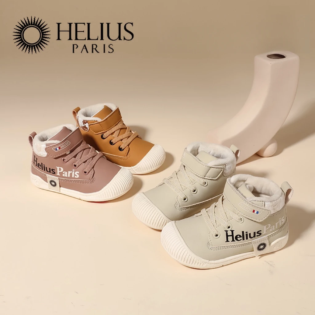 h秋冬季中高帮宝宝鞋防滑加绒保暖防滑软底休闲板鞋B8858