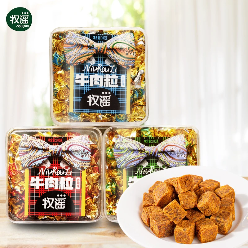 牧谣牛肉粒休闲小零食