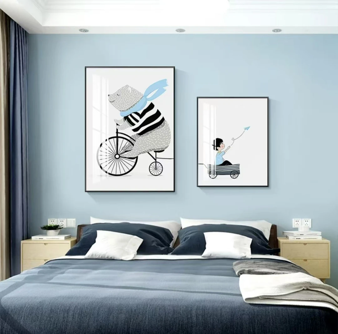 滑板男孩现代简约北欧风肌理板画客厅餐厅装饰画走廊