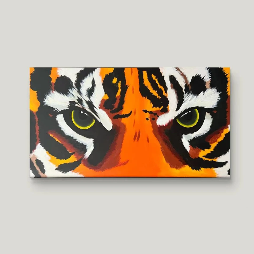 画江湖手绘作品《虎眼》尺寸1.6×0.8米