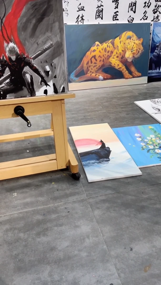 【闪购商品】绘画一人一石头红披风，加框