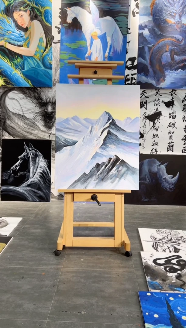 【闪购商品】绘画雪山，加框