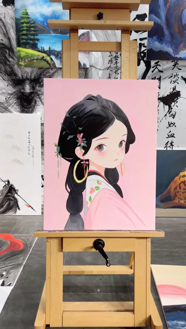【闪购商品】绘画粉底美女，不加框