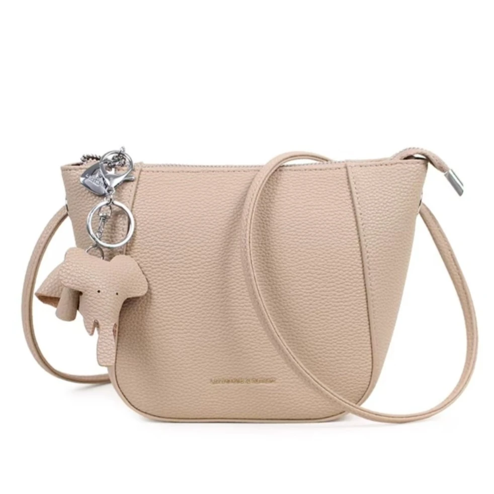 韩版女包真皮小包包女单肩斜挎气质小象包百搭休闲时尚牛皮饺子包