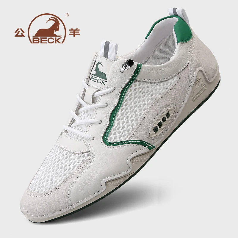 公羊男鞋夏季2025新款镂空透气软底百搭网面鞋男士轻便休闲阿甘鞋