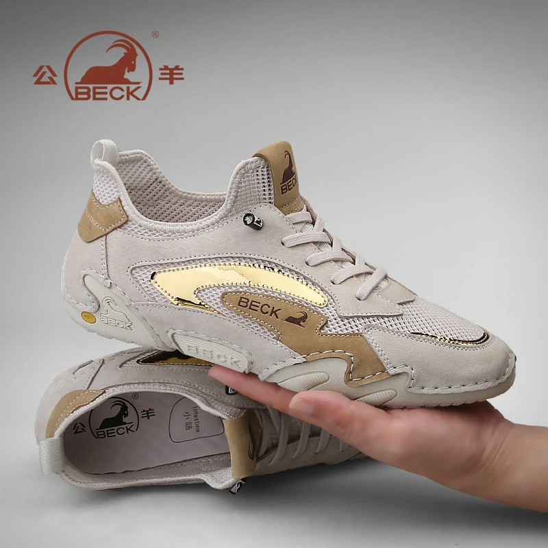 公羊网面鞋男2025新款夏季透气薄款男士运动休闲鞋厚底户外网鞋