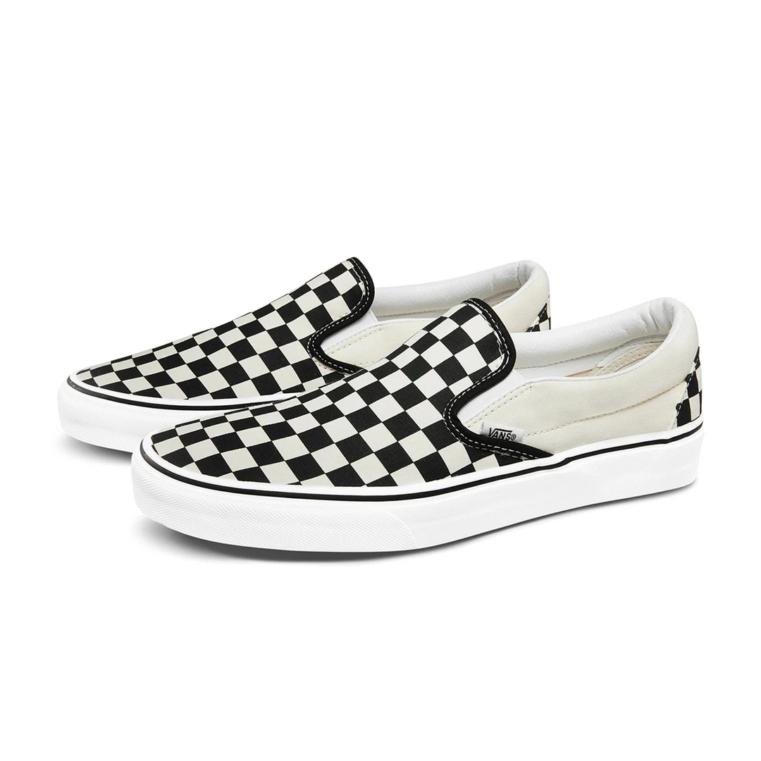 VANS范斯经典夏季黑白棋盘格情侣slip-on一脚蹬帆布鞋VN000EYEBWW