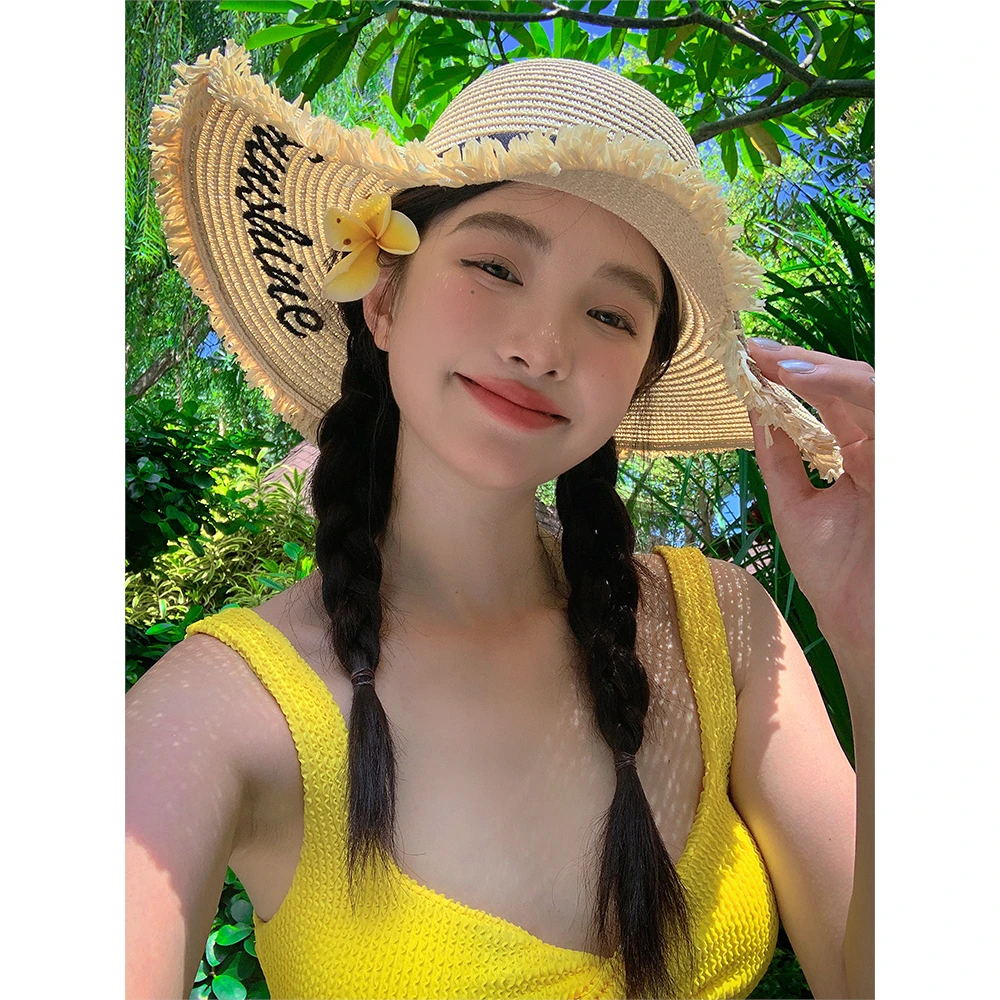 【我的头不圆】海边太阳帽大檐网红草帽子夏天女夏季百搭遮阳出游