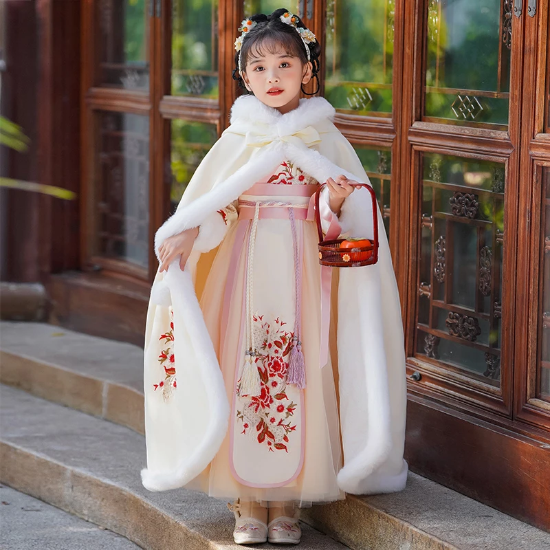 SL2920女童汉服秋冬装加厚唐装儿童新年装女孩拜年服中国风古装冬