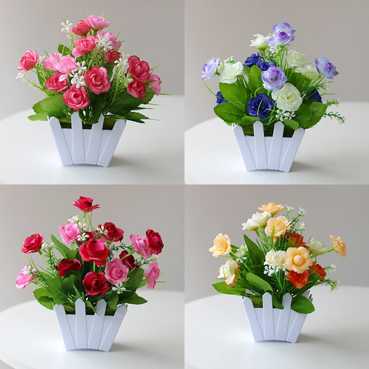 假花仿真花装饰客厅塑料花小盆景卧室餐桌酒柜创意摆件工艺品带盆