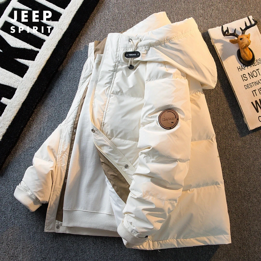 JEEP吉普羽绒服男女冬季新款保暖学生潮流女运动连帽休闲情侣外套