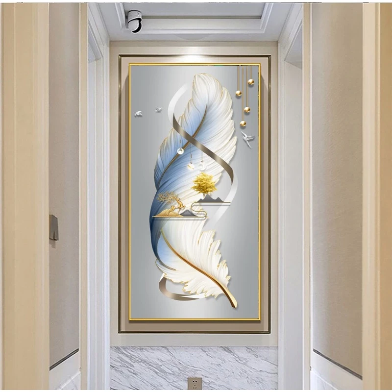 《甄选升级》大业有成晶瓷镶钻装饰画走廊玄关新中式过道进门现代