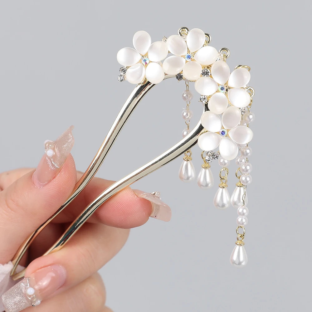 旗袍气质头饰发饰古风女简约步摇发簪子复古古装日常超仙盘发簪子