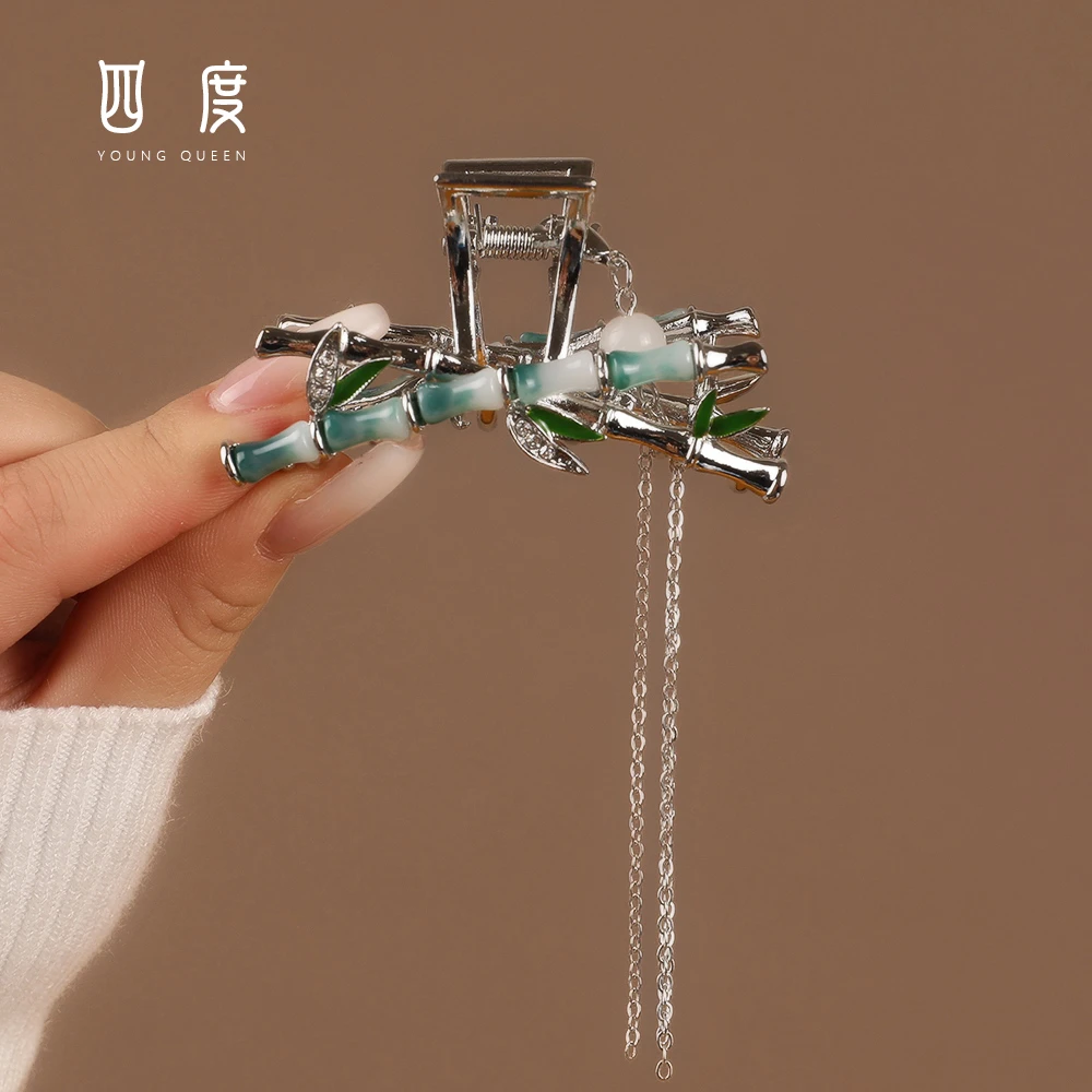 小号高马尾抓夹发夹新中式竹节唯美半扎发抓夹新款仿古国风鲨鱼夹