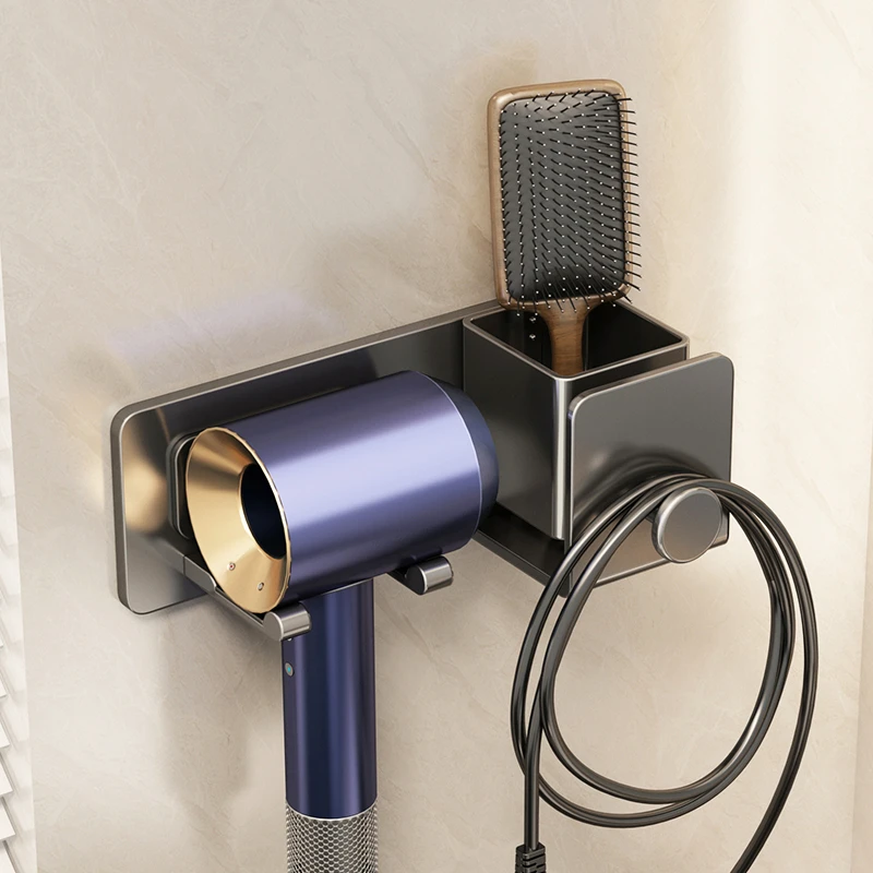 吹风机置物架免打孔浴室挂架卫生间电吹风支架子家用风筒壁挂式