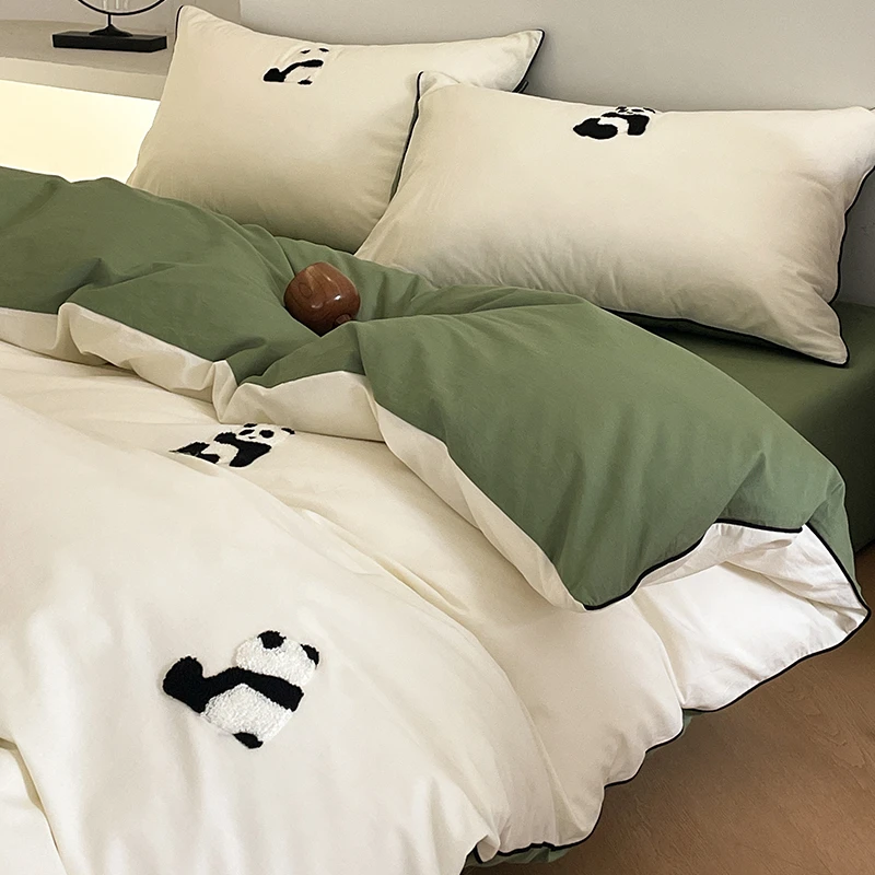 ins卡通水洗棉纯棉床上四件套全棉100儿童床品被套床单三件套床笠