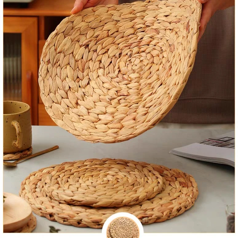 日式餐垫隔热垫子茶杯垫餐桌垫砂锅垫碗垫菜盘耐高温草藤编垫防烫