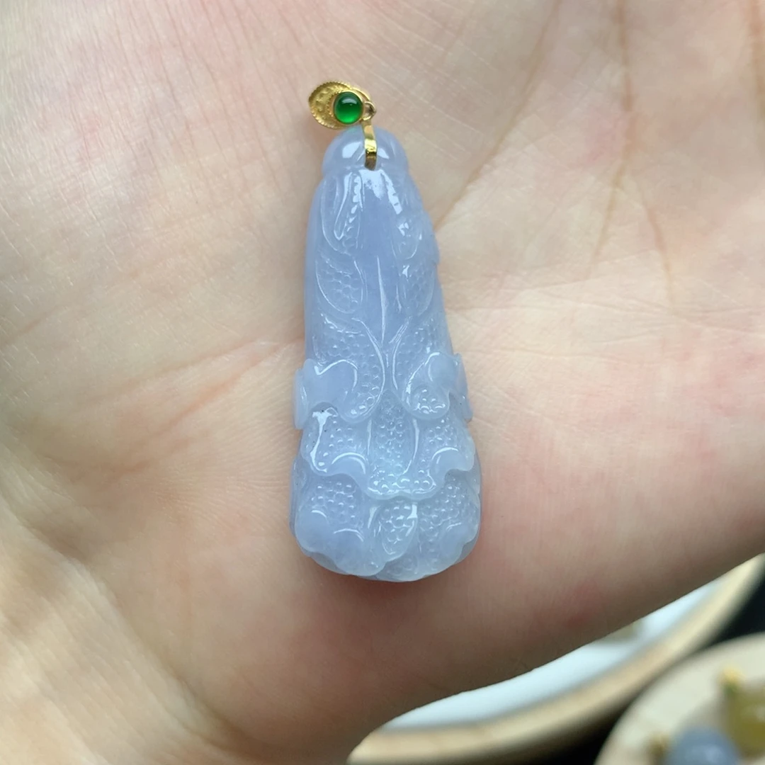 【闪购商品】翡翠颈饰18K金镶嵌翡翠吊坠