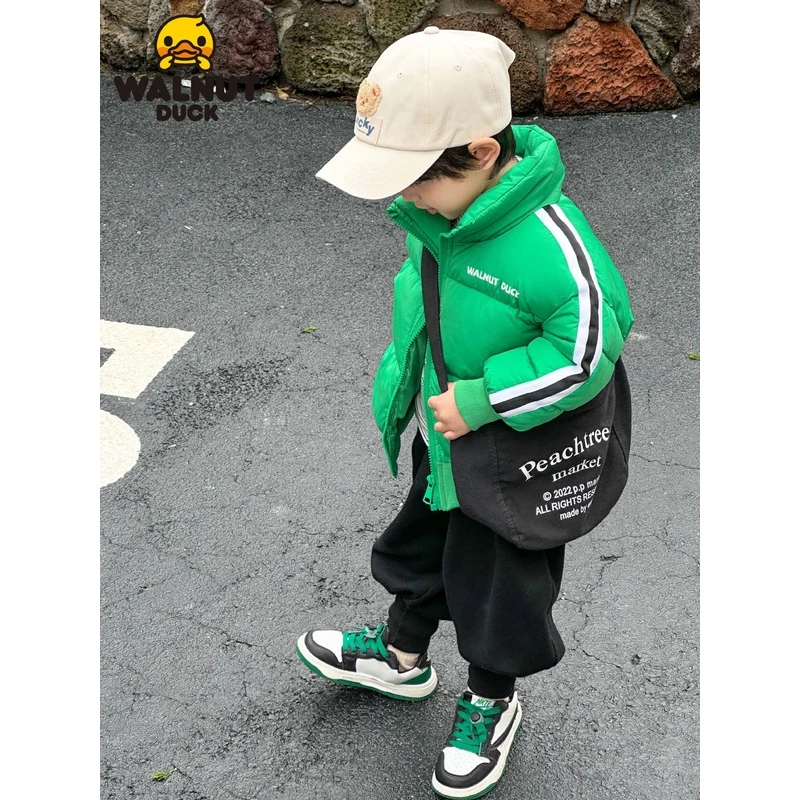 核桃小黄鸭品牌加厚棒球棉服男女棉衣秋冬新品宝贝童装外套棉内胆