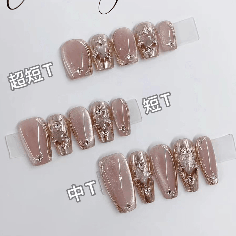 【布契拉提】四季热销纯手工穿戴甲美甲穿戴式光疗甲冰透流行纯欲