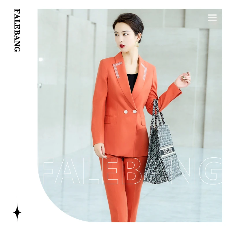 Falaibang/法莱邦【丽爷】388-22修身时尚气质显瘦小脚裤西服套装