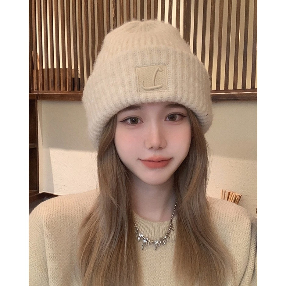 大头围粗毛线帽子加厚堆堆帽女秋冬季宽松保暖堆堆冷帽大脸显脸小