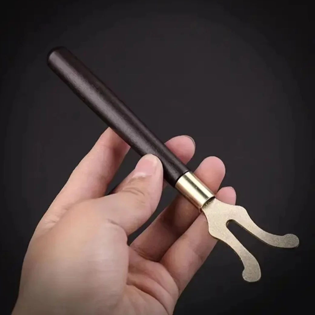 高档壶叉铁壶盖叉纯铜黑檀茶道配件家用