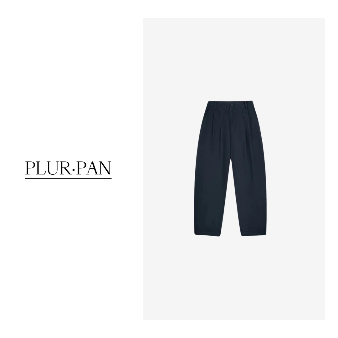 PLUR·PAN《早秋新升级》捏褶高腰休闲奶奶裤