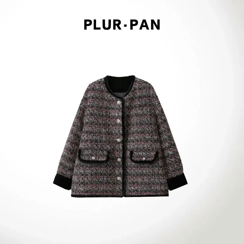 PLUR·PAN水貂毛条95白鹅绒绵羊毛混纺保暖一手长羽绒服 211