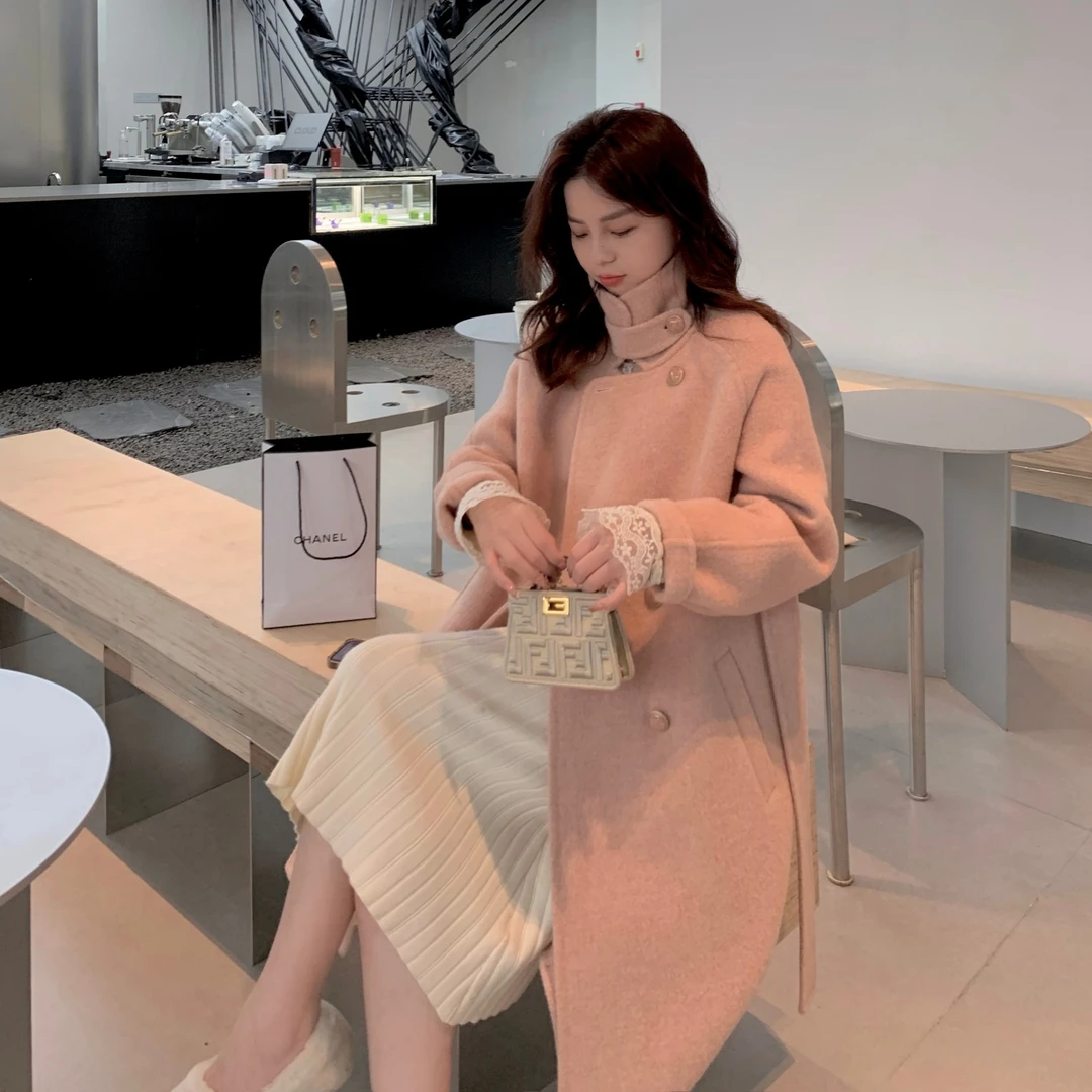 金蘑菇菇【冬日海盐2.0】Llama骆马加厚保暖双面呢大衣