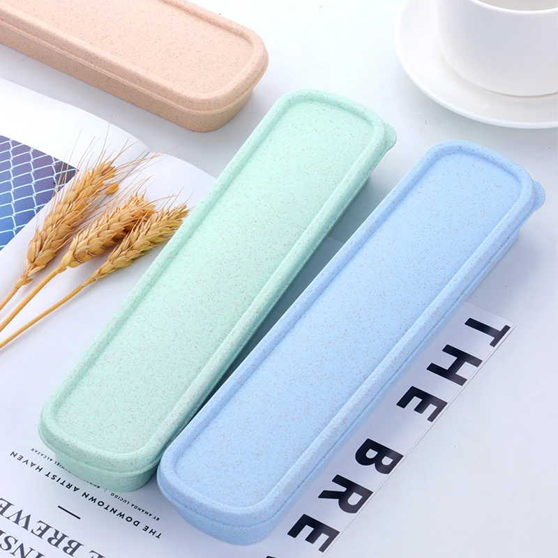 (送卡槽）筷子勺子盒筷勺收纳盒上班族方便外出便捷小麦盒餐具盒