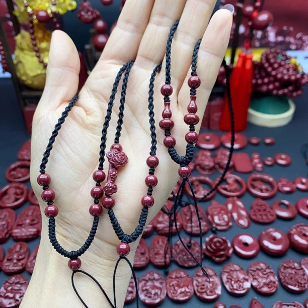 含辰砂工艺品朱砂配饰手工编绳搭配吊坠项链男女配饰单独绳子