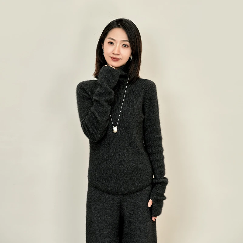 MOVE BY秋冬时尚休闲百搭慵懒极简风高领毛衣D003