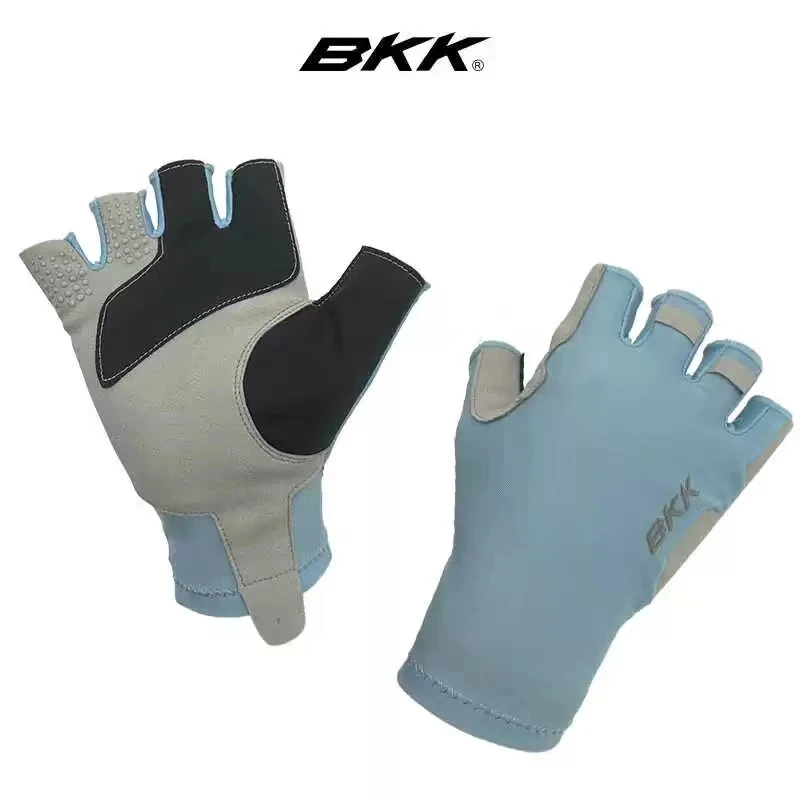 BKK 夏季薄款露五指钓鱼手套透气防滑防割耐磨海钓路亚钓鱼手套