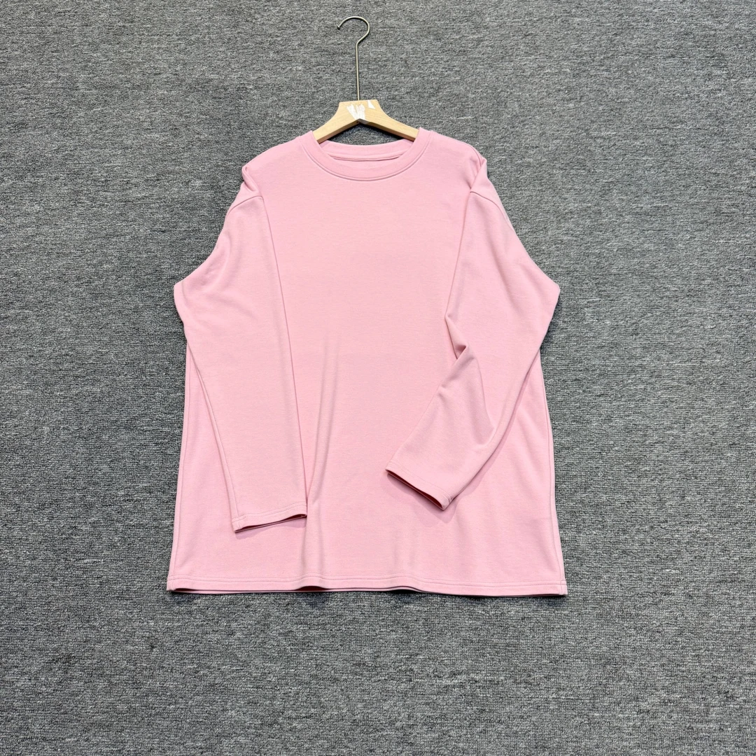 JW/静稳2024-冬季时尚宽松休闲女款纯色减龄长袖加绒T恤7705337