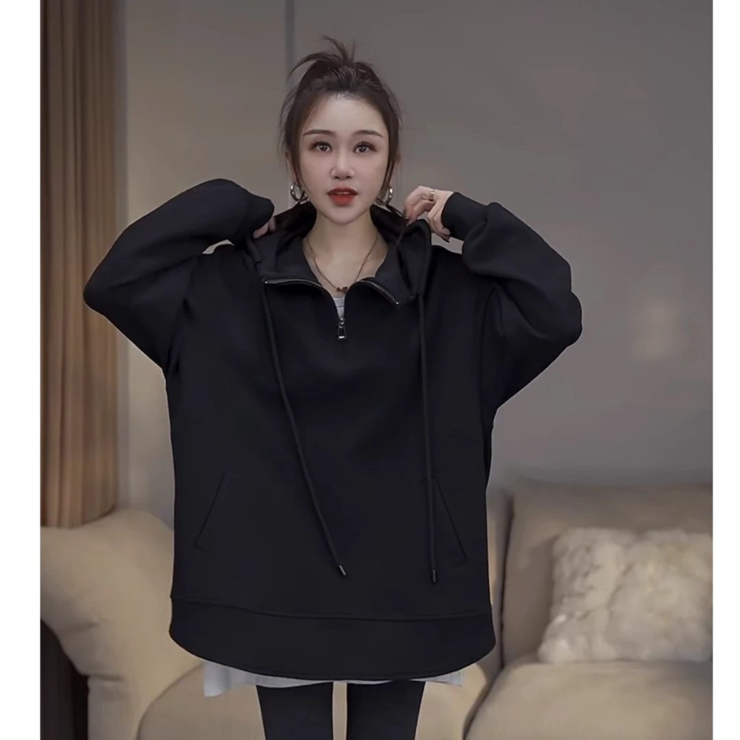 JW/静稳2024秋季时尚休闲套头潮流设计师款女装连帽卫衣7731282