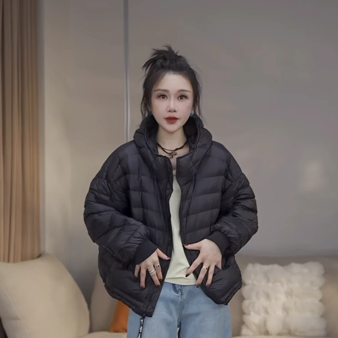 JW/静稳2024秋新品时尚休闲经典女款简约保暖白鸭绒羽绒服8883950